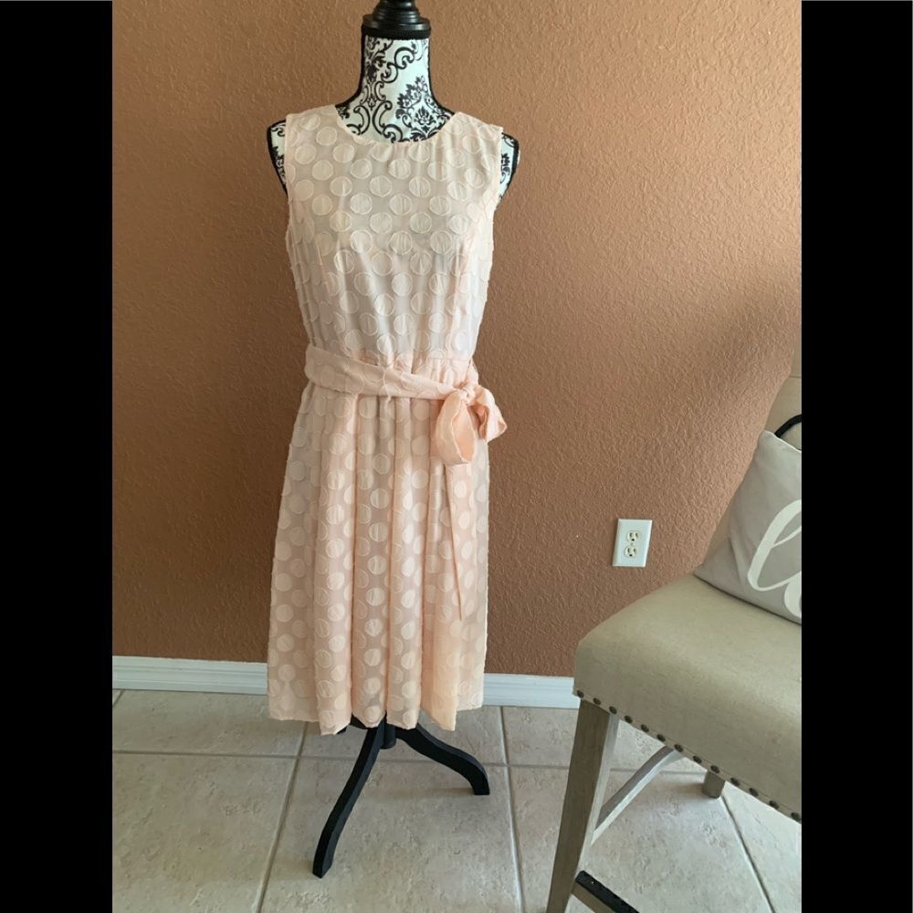 Tommy Hilfiger Peachy Pink polka Dot Dress size 8